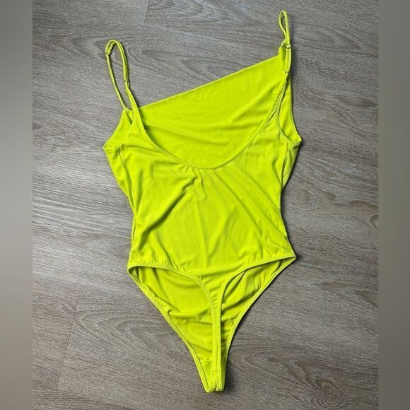 URBAN OUTFITTER | Out From Under Summer Weekender Bodysuit Lime Green Yellow - Picture 5 of 9